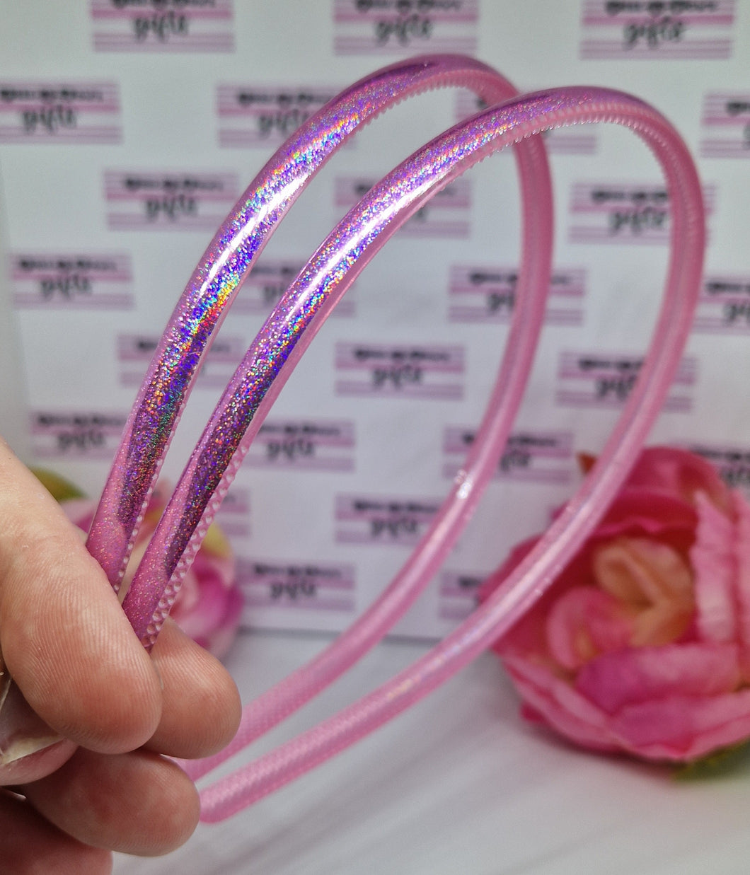 Metallic baby pink headband