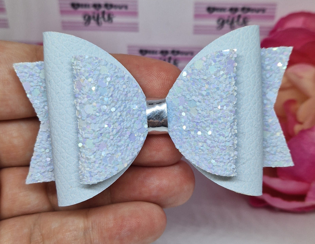 Light blue double layered bow