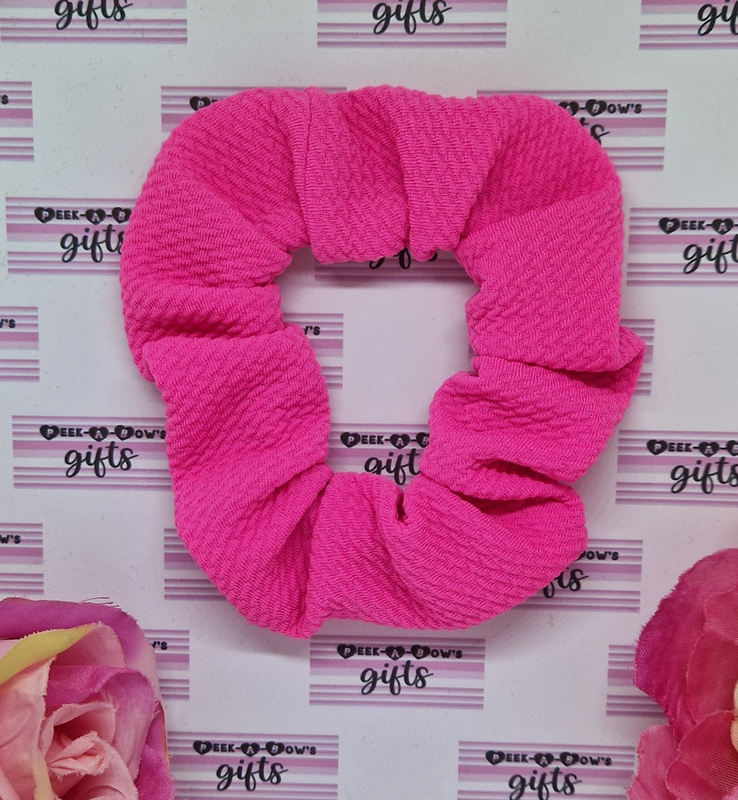 Neon pink scrunchie