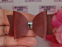 Load image into Gallery viewer, Medium or small burgundy leatherette bow.
