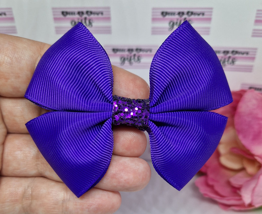 Medium regal purple ribbon bow