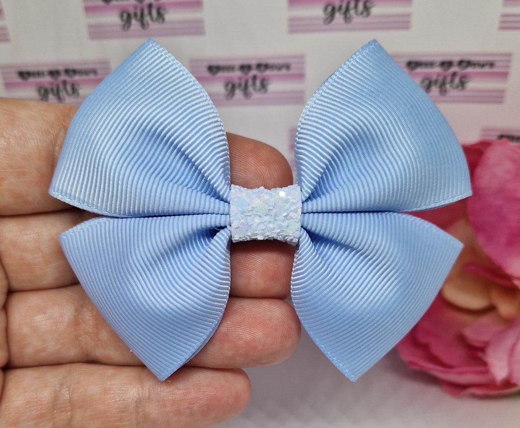 Medium light blue ribbon bow