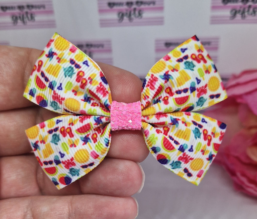 Small summer fun ribbon bow