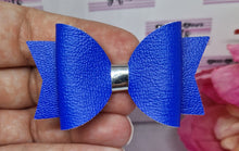 Load image into Gallery viewer, Royal blue medium or small leatherette bow
