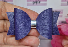 Load image into Gallery viewer, Navy medium or small leatherette bow
