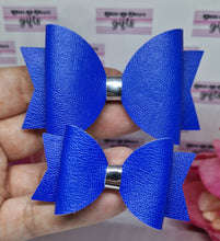 Load image into Gallery viewer, Royal blue medium or small leatherette bow
