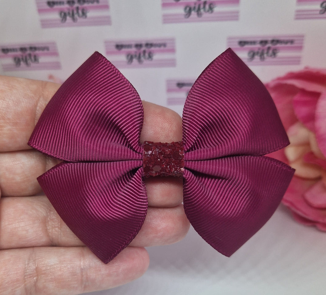 Medium burgundy ribbon bow