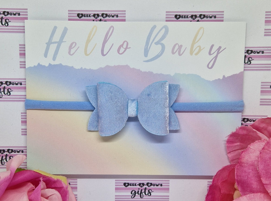 Small baby blue velvet babyband