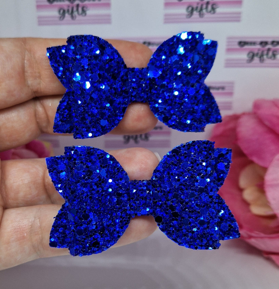 Royal blue glitter pigtail set