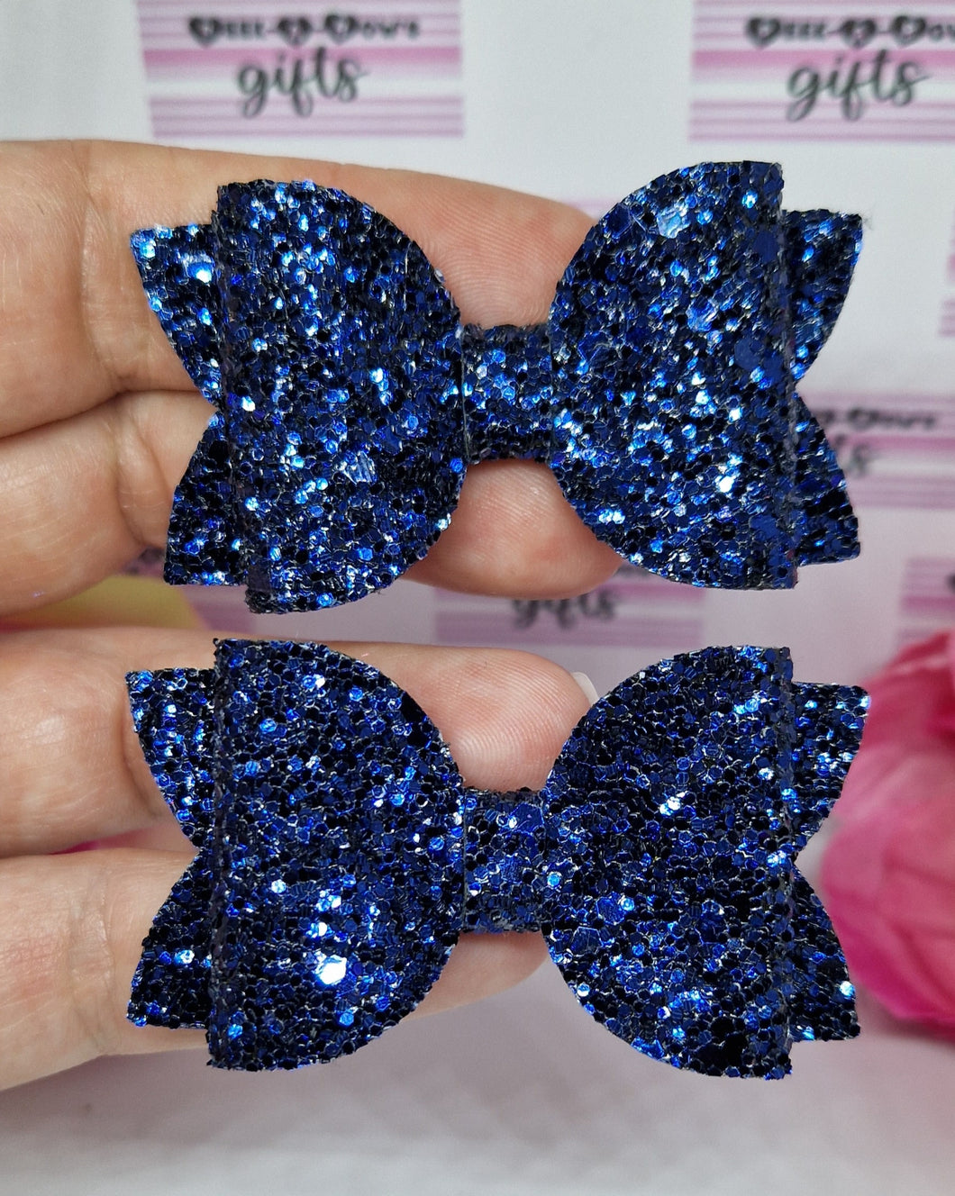 Navy glitter pigtail set