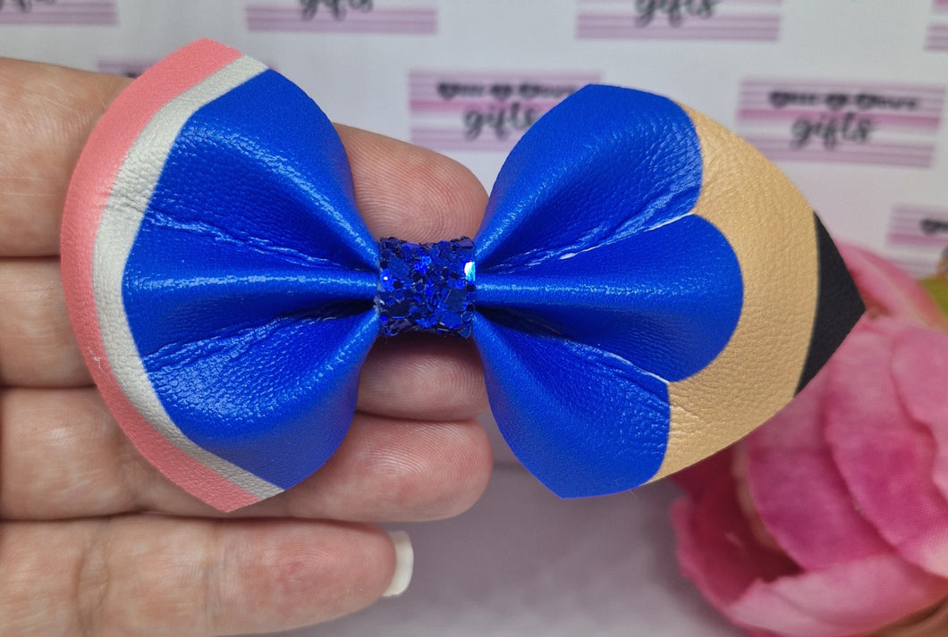 Royal blue pinch pencil bow