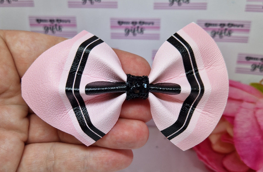 Pink crayon bow