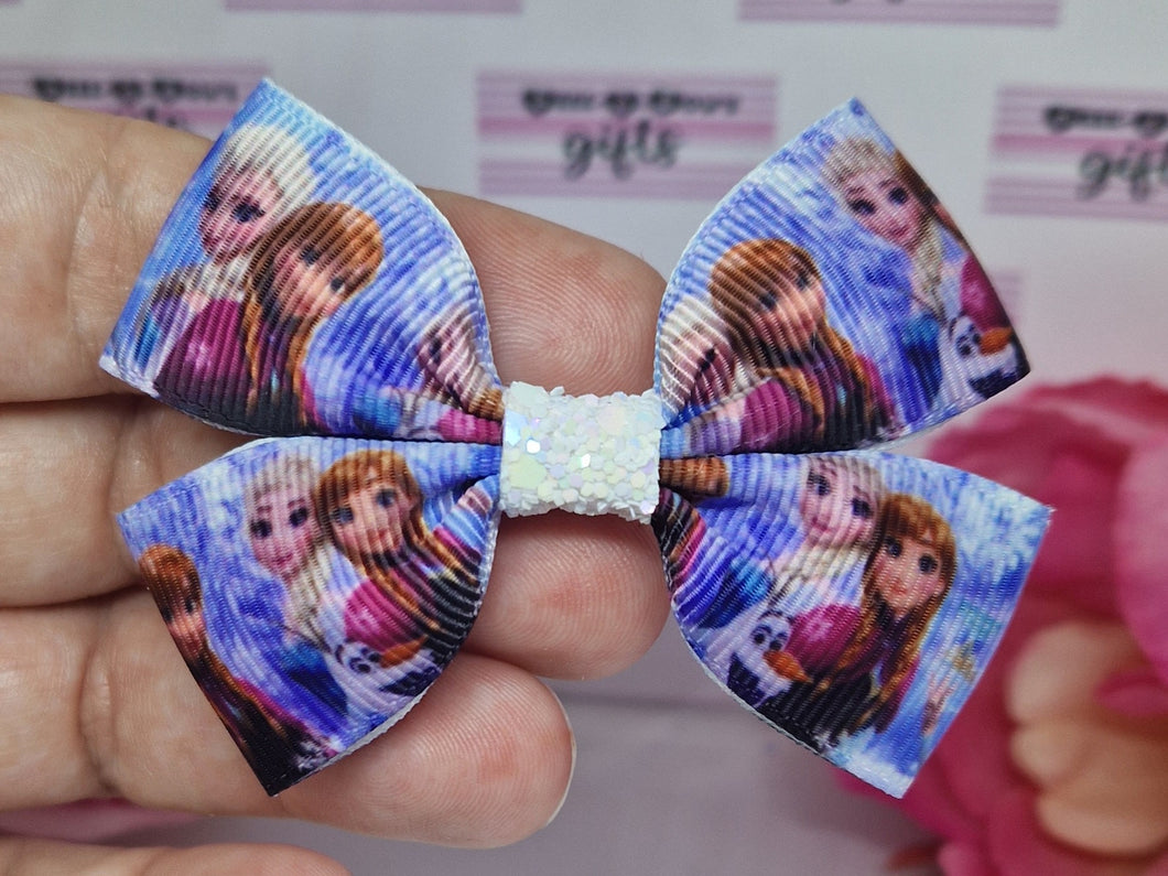 Small frozen sisters ribbon bow