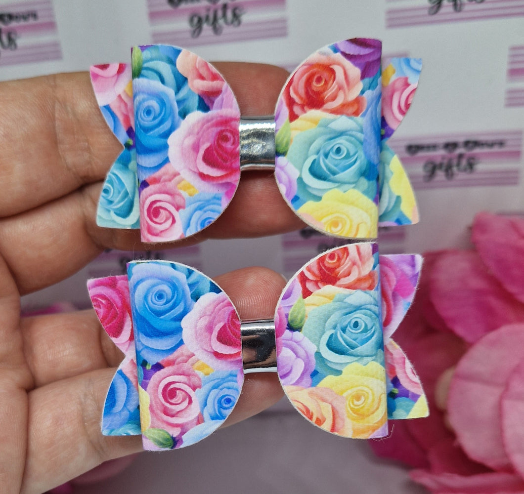 3d roses pigtail bows