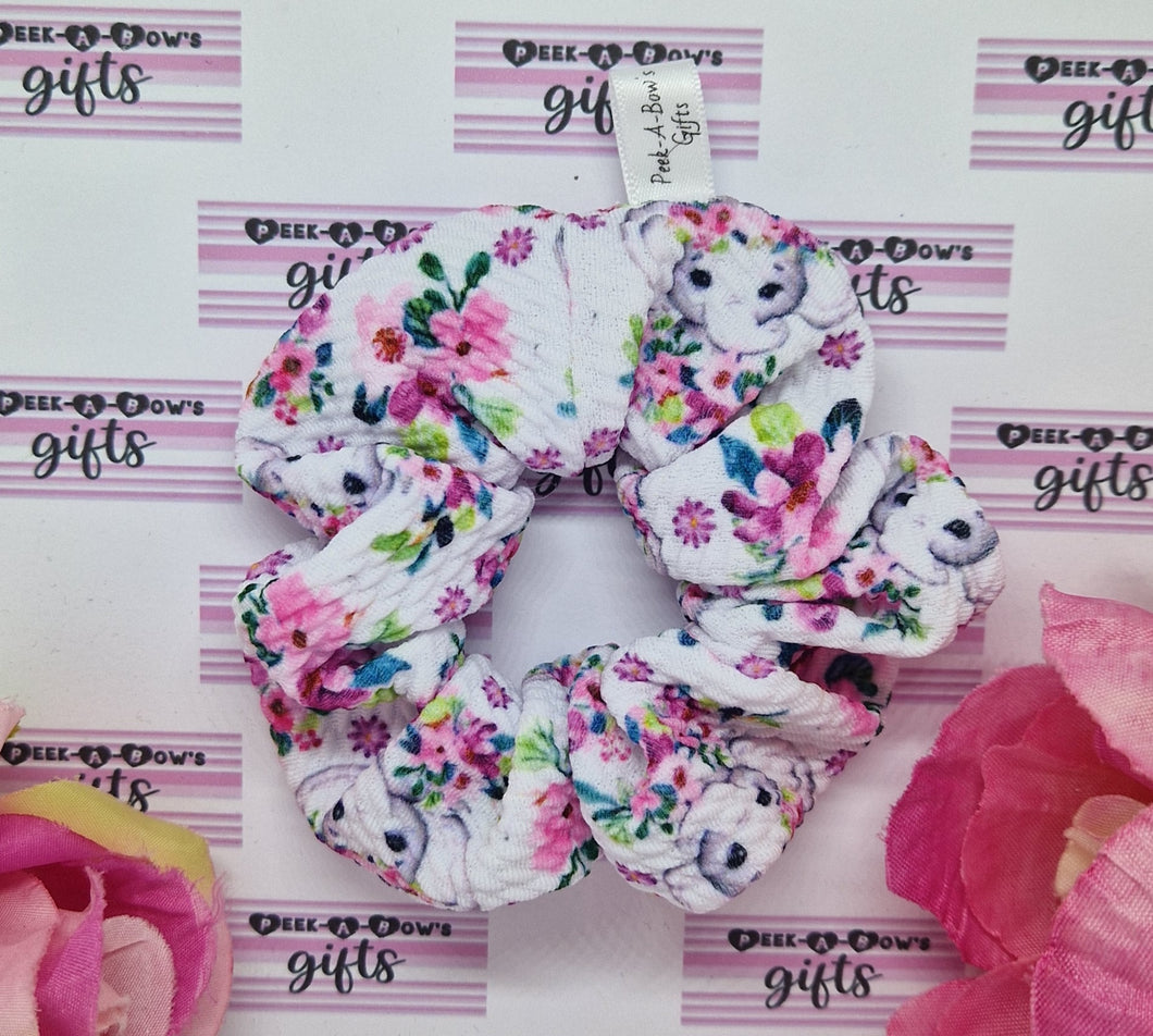 Elephants florals scrunchie