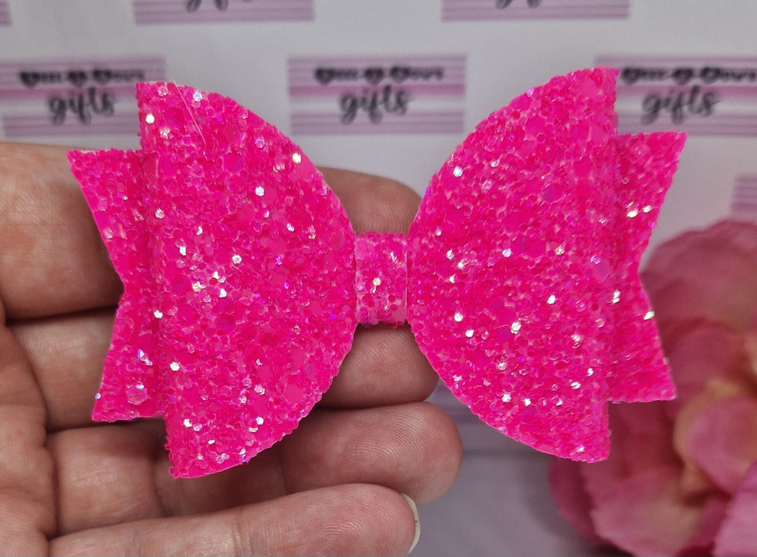 Barbie pink glitter bow