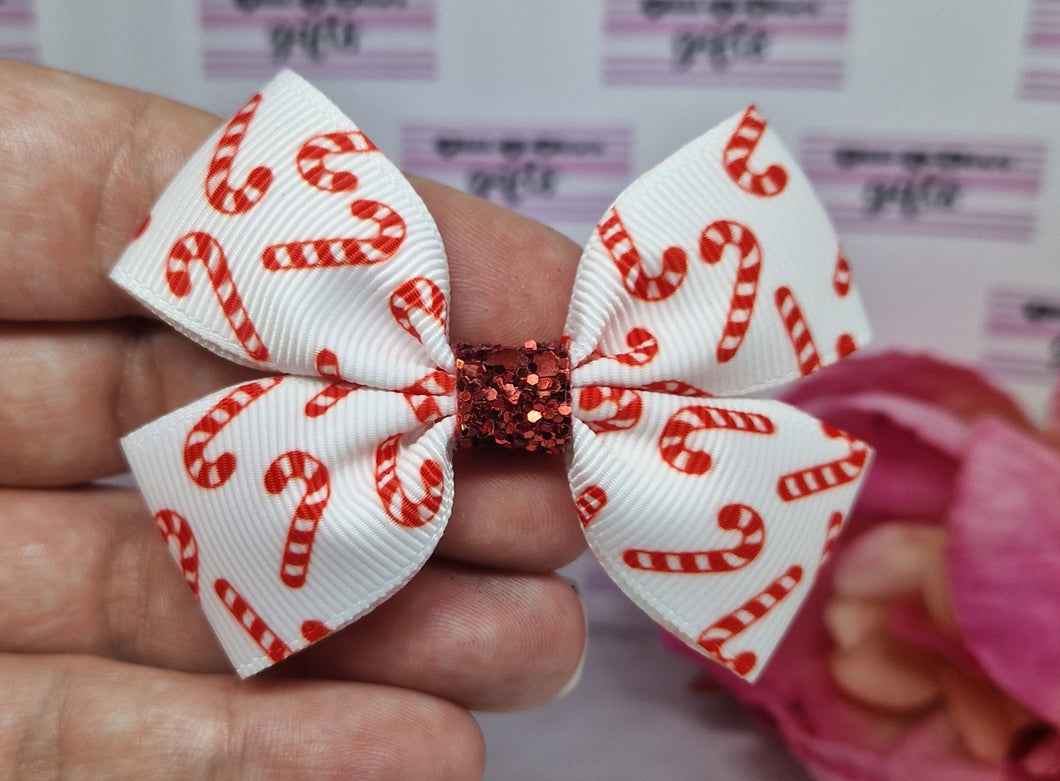 Small candycane ribbon bow