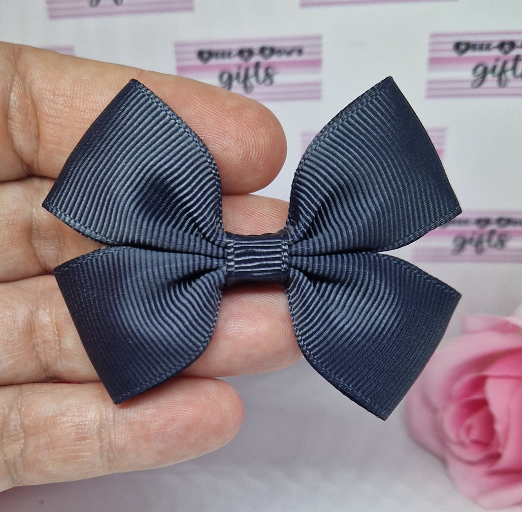 Charcoal small ribbon bow