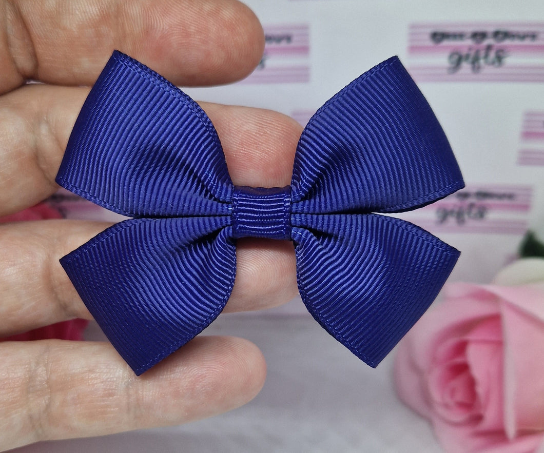 Ink blue small ribbon bow