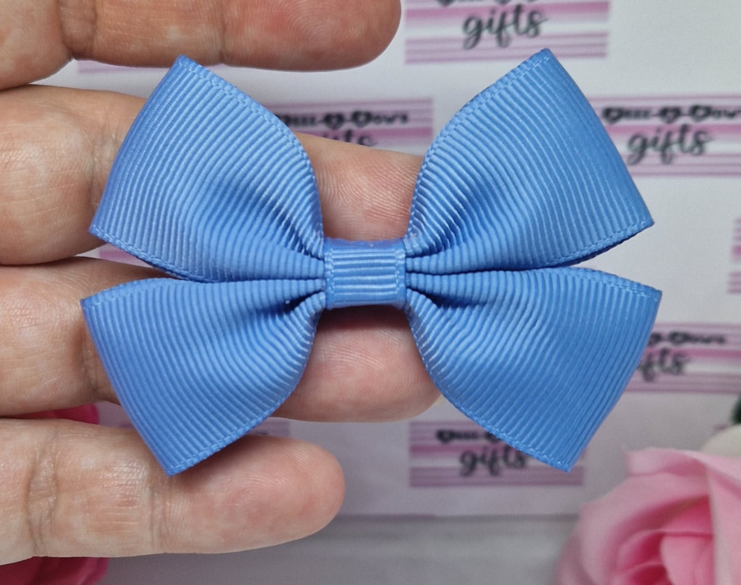 French blue small ribbon bow