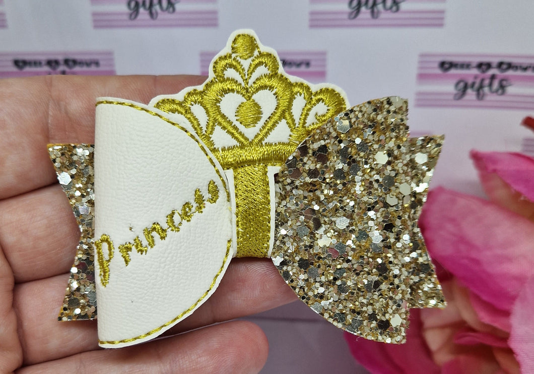 Gold princess feltie bow