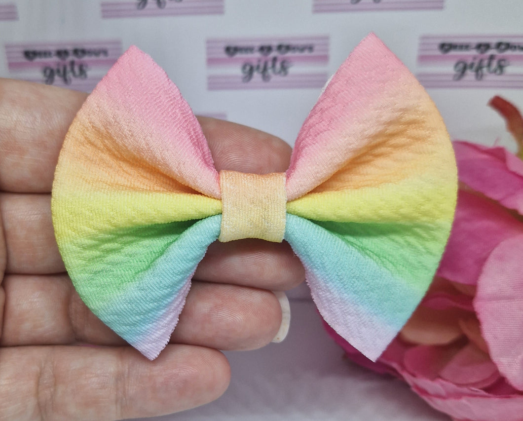 Watercolour rainbow bullet bow