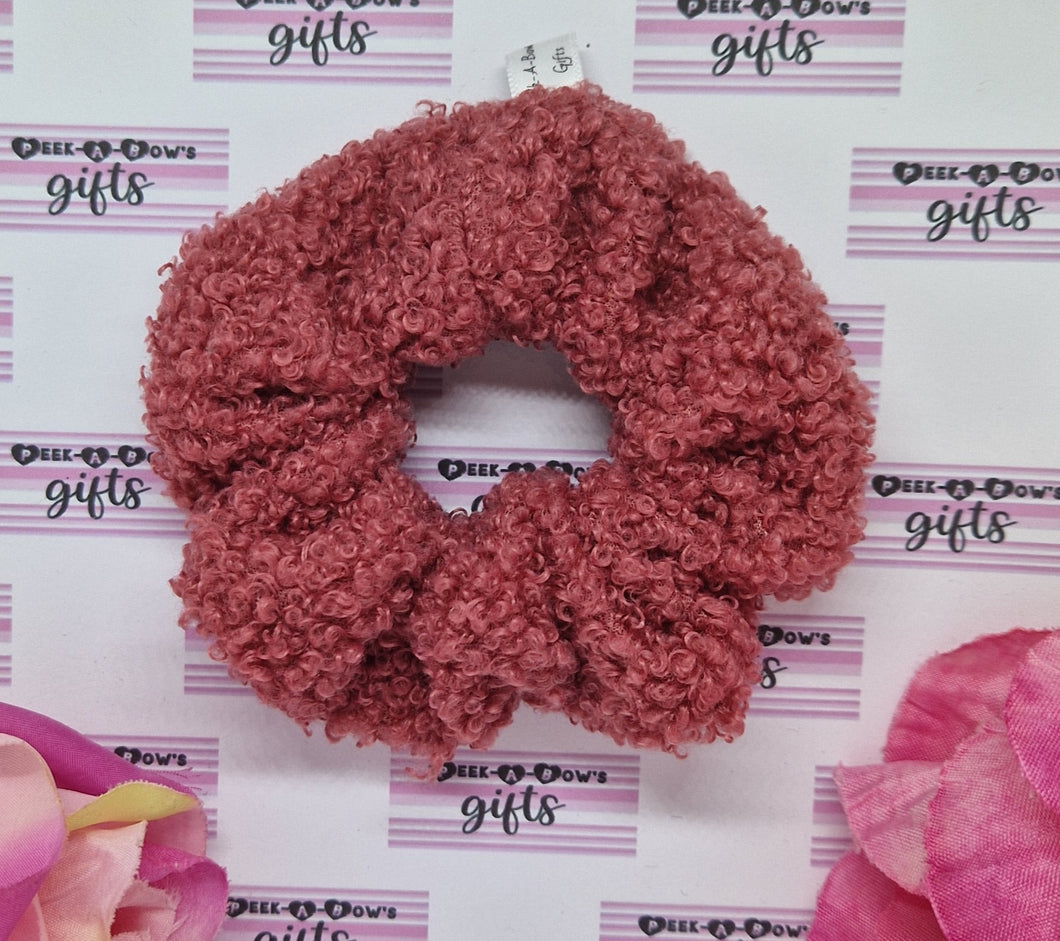 Rose red teddy scrunchie