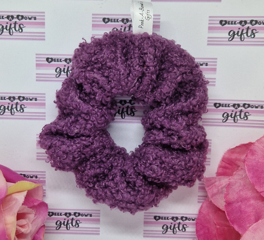 Purple teddy scrunchie