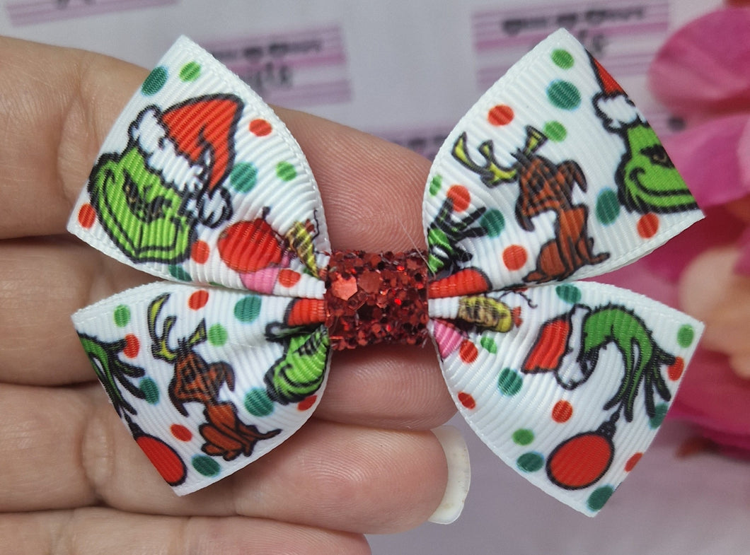 Grinch small ribbon bow