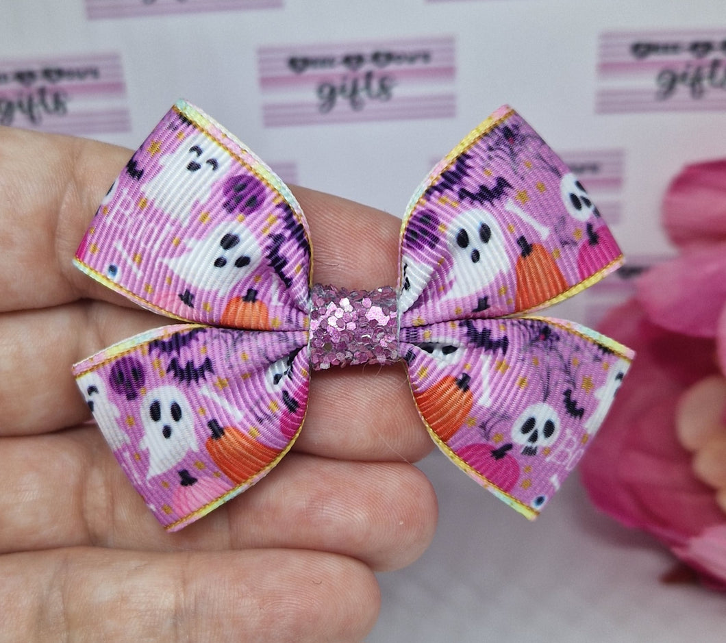 Small pastel ghosts ribbon bow