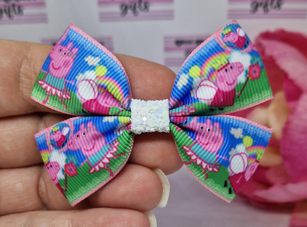 Small fairy pig ribbon bow