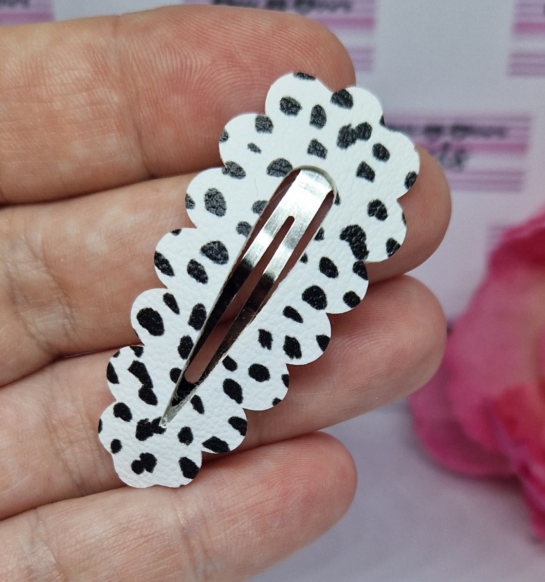 Dalmatian print snap clip