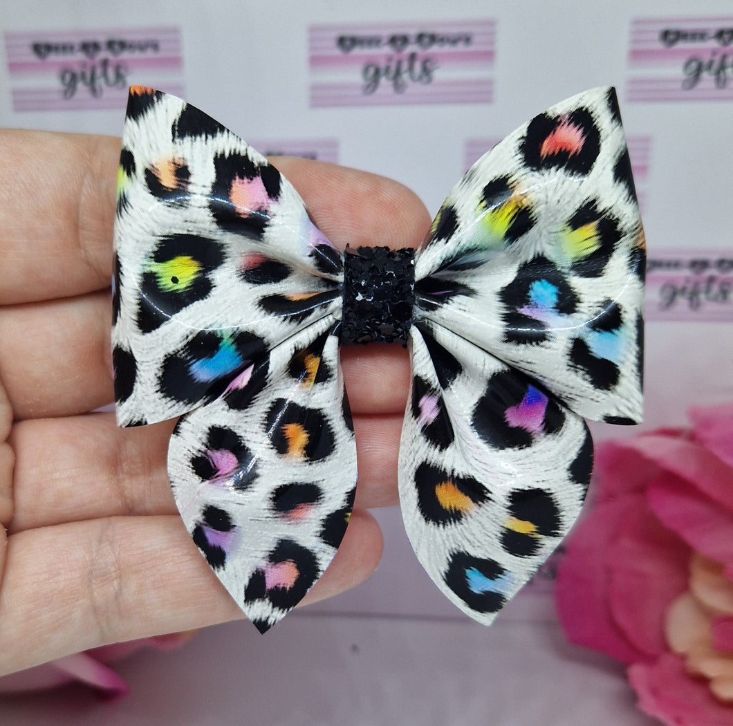 Rainbow snow leopard bow