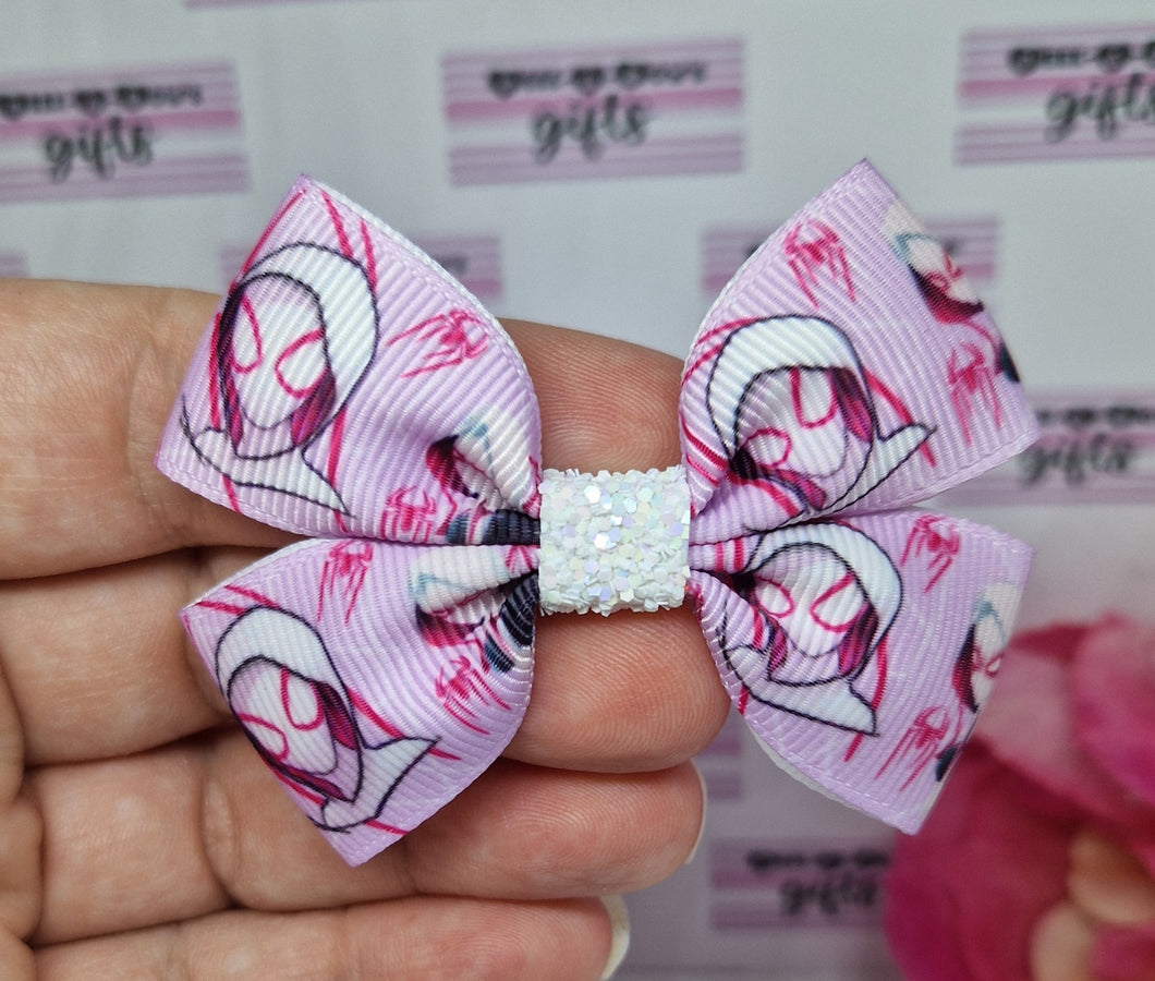 Small pink s-man ribbon bow