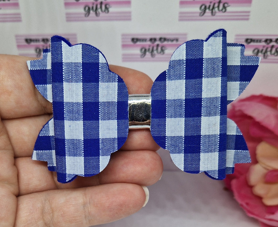 Royal scalloped gingham bow