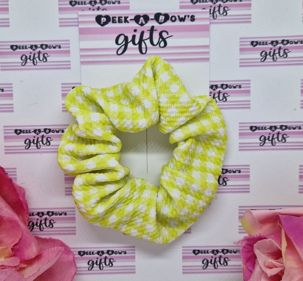 Yellow gingham scrunchie