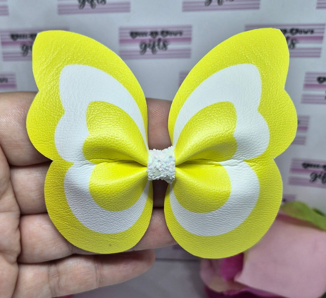 Yellow pinch butterfly bow