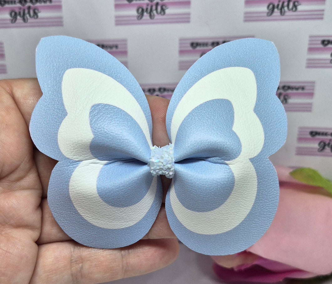 Light blue pinch butterfly bow