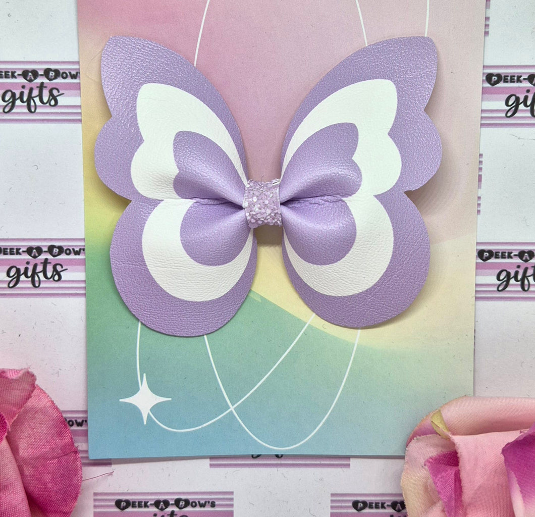 Lilac pinch butterfly bow