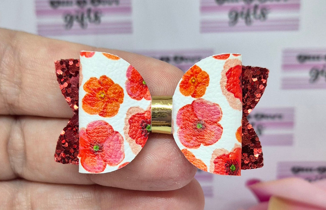 Poppies mini bow