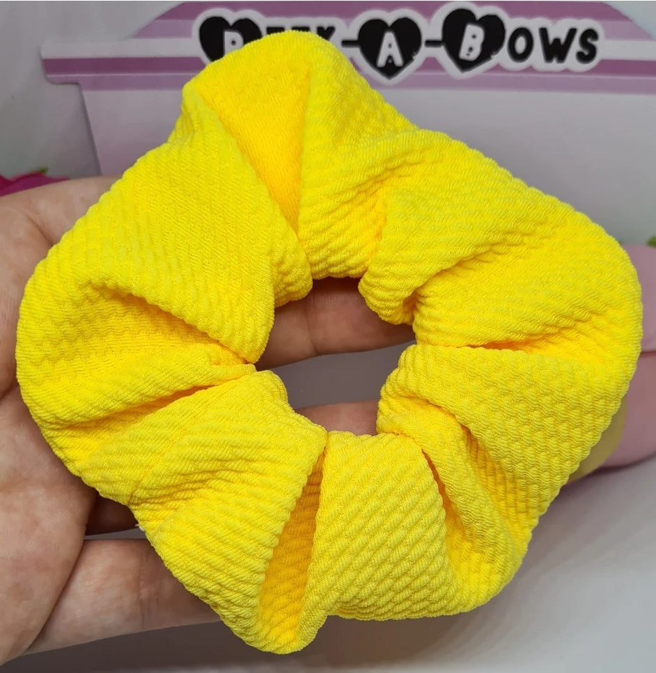 Neon yellow scrunchie