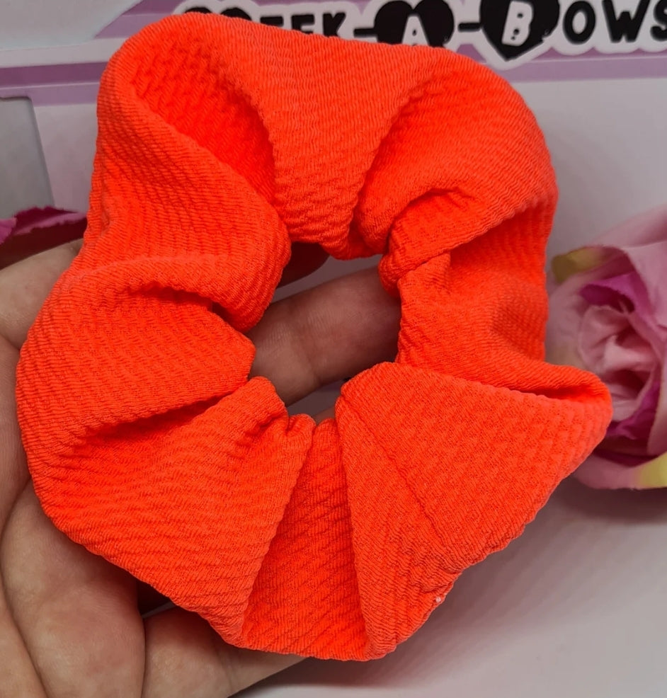 Neon orange scrunchie