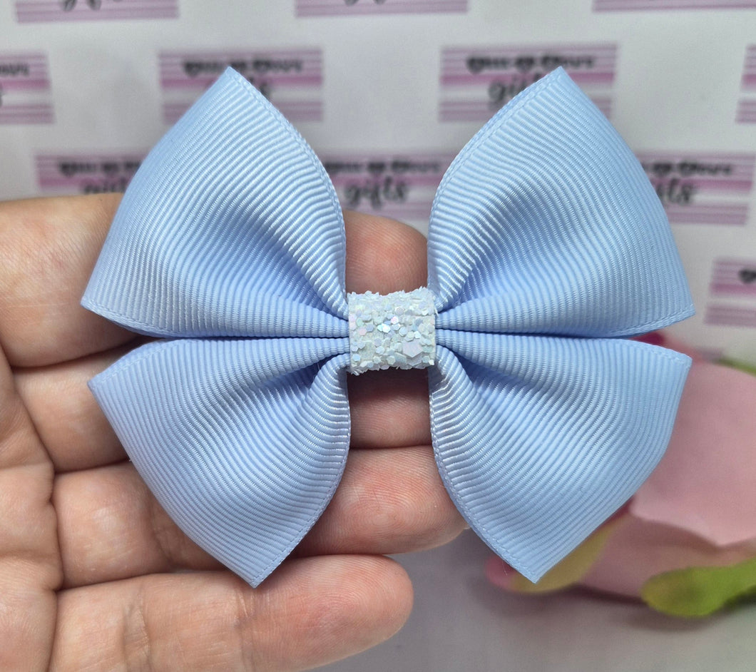 Medium light blue ribbon bow