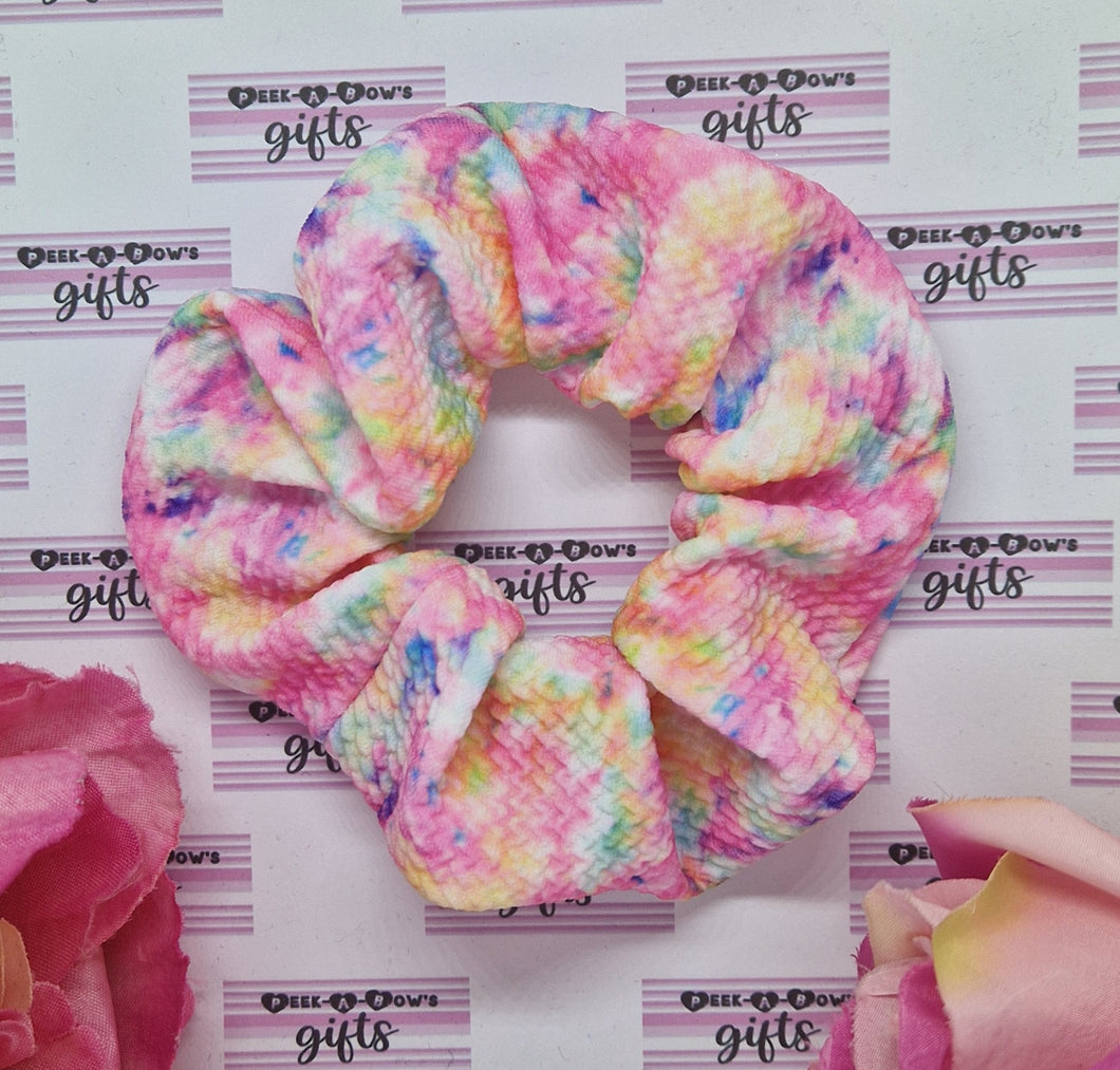 Spaced out tie die scrunchie