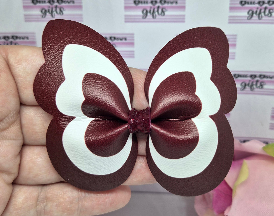 Burgundy pinch butterfly bow