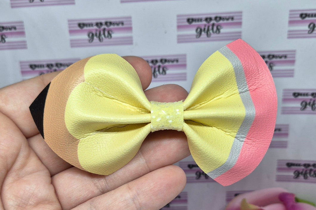 Lemon pencil pinch bow