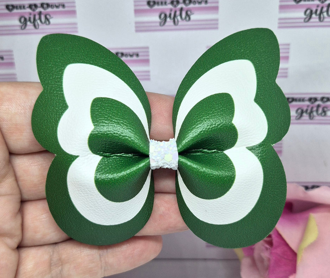 Forest green pinch butterfly bow