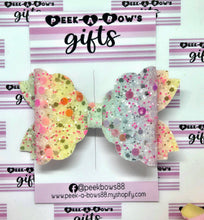 Load image into Gallery viewer, Bejeweled rainbow glitter bow
