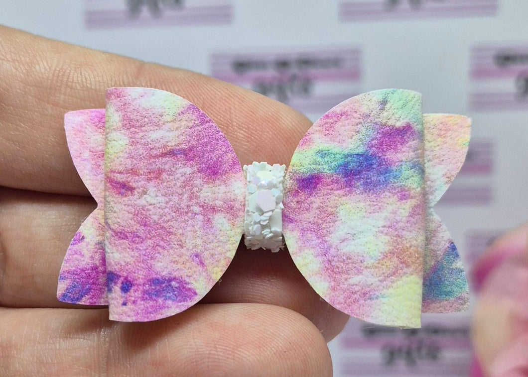 Mini spaced out tie dye bow