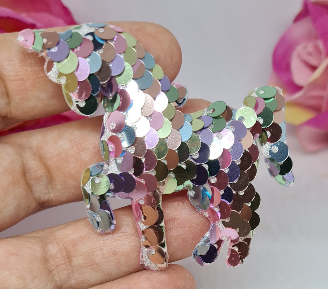 Sequin unicorn fringe clips